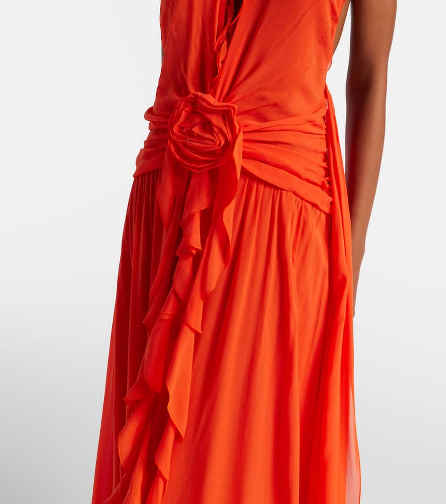 Ruffled georgette gown