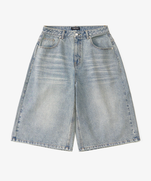 Washed Bermuda Denim Pants
