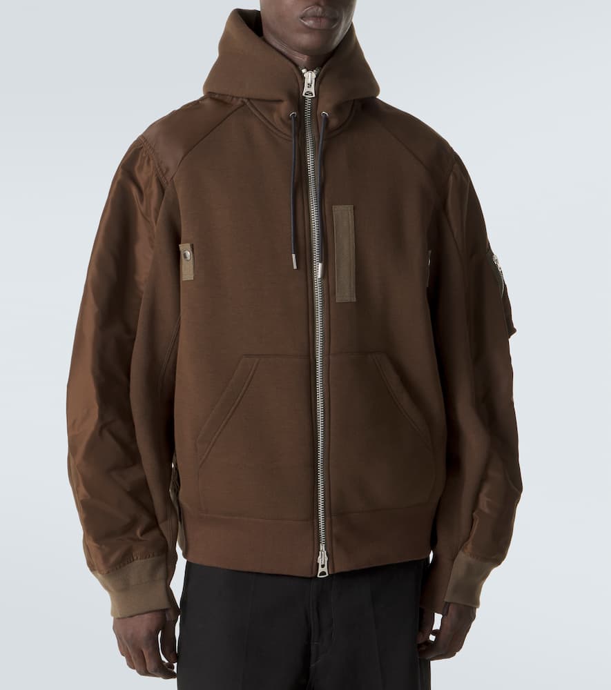 Cotton-blend and twill hoodie