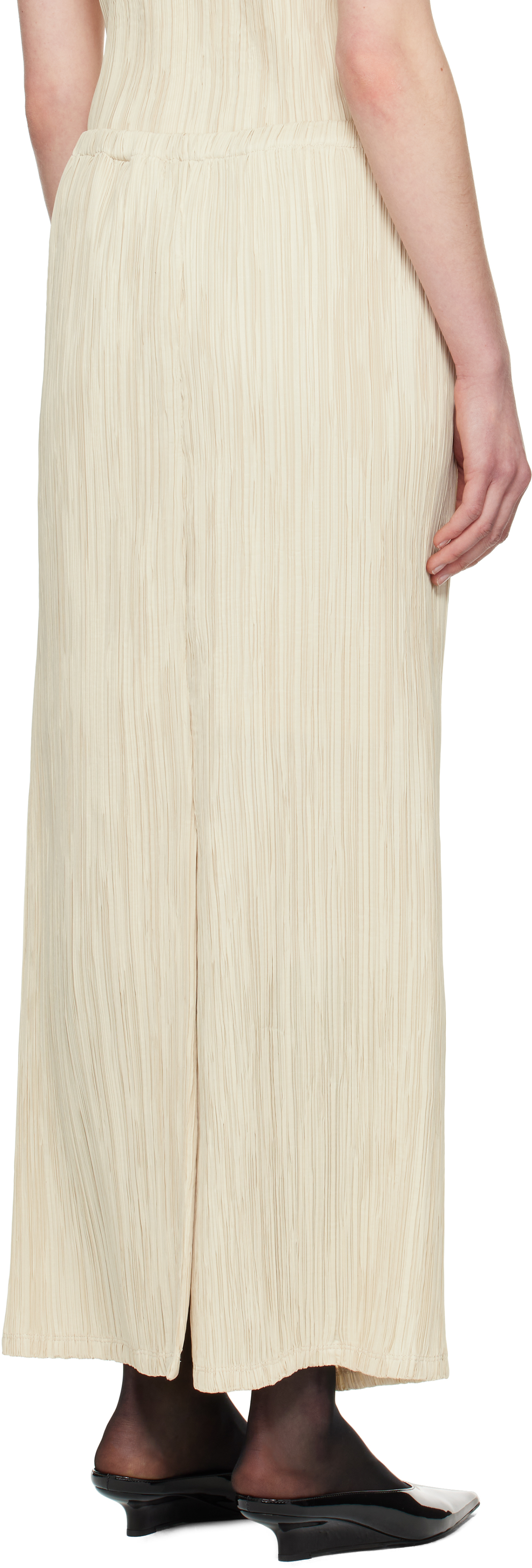 LE17SEPTEMBRE Beige Freya Pleats Midi Skirt
