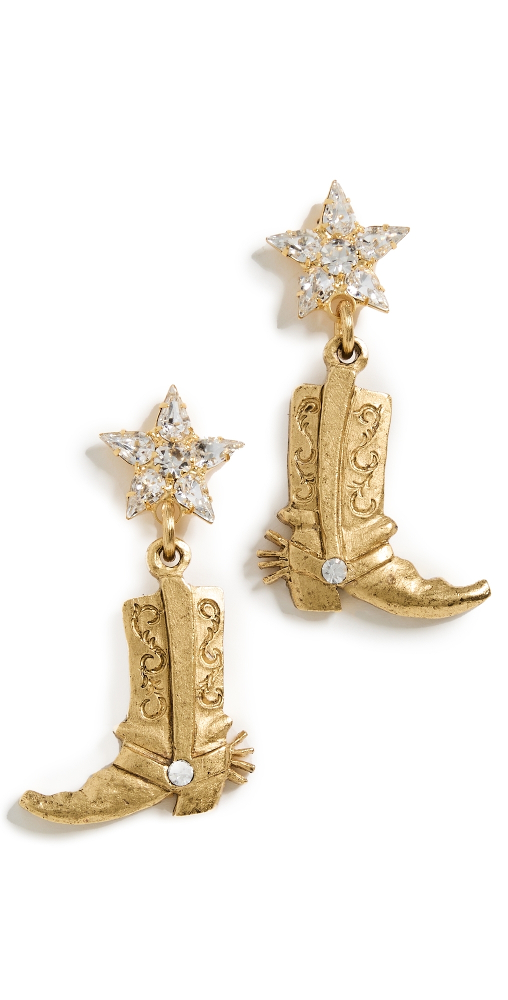 These Boots Were Made for Walking Earrings Crystal One Size