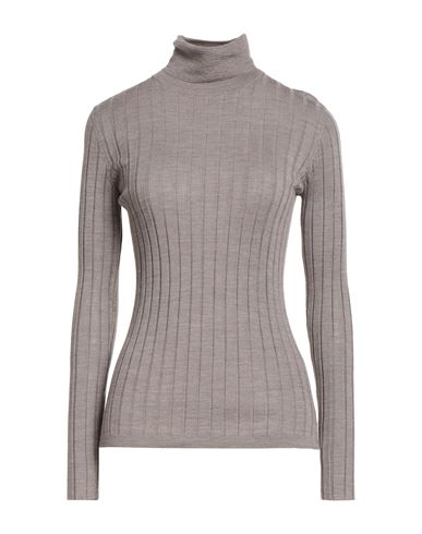 Woman Turtleneck Taupe Size 6 Merino Wool