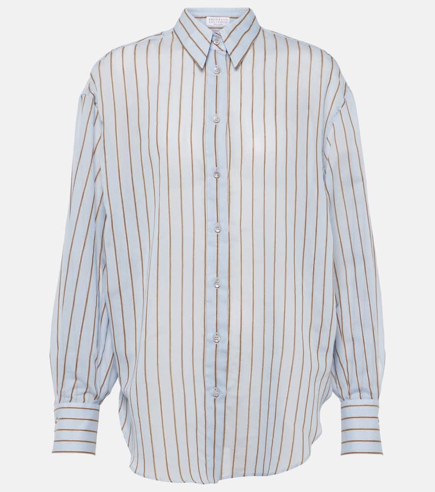 Cotton-blend lamé shirt