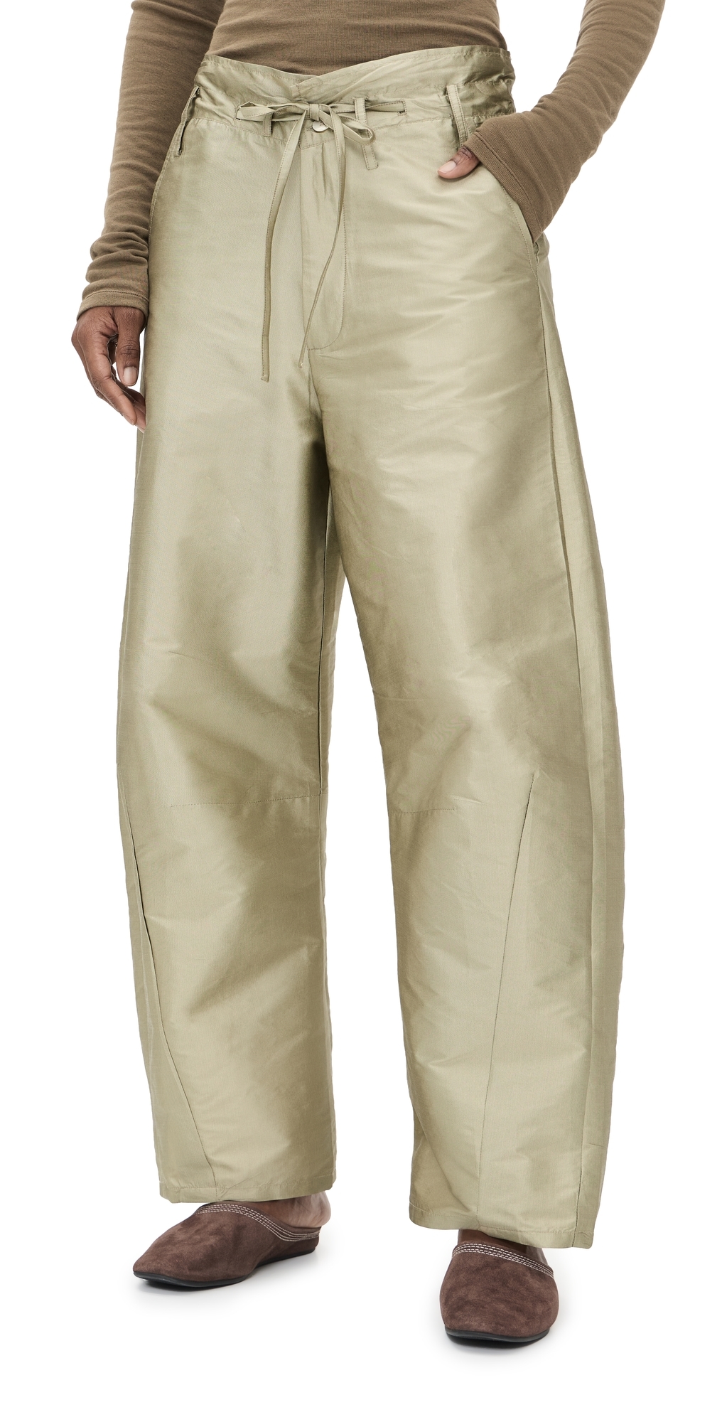 Techno Taffeta Barrel Pants Sage