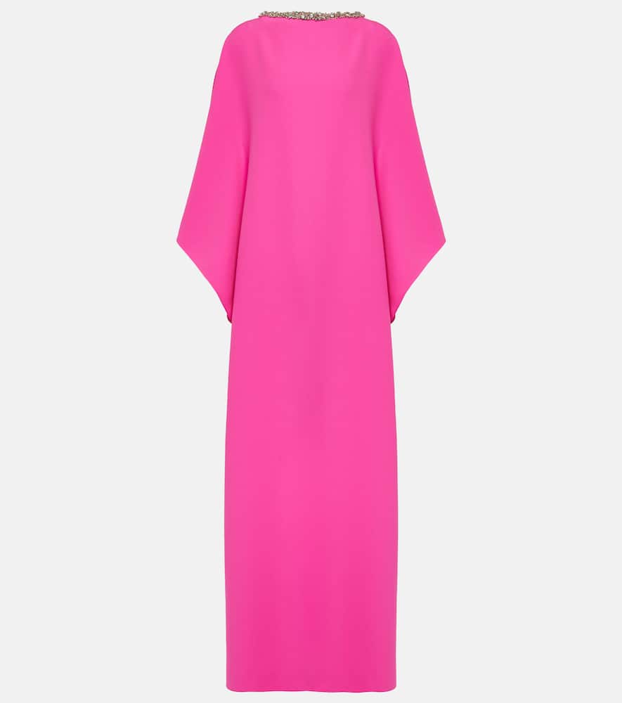 Amarella crystal-embellished crêpe gown