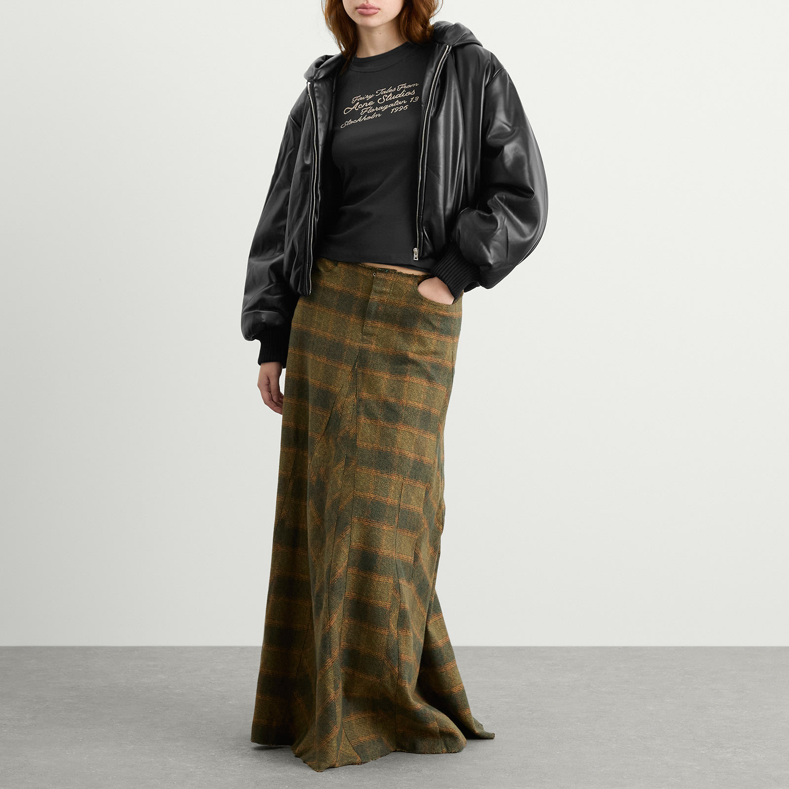 Women's Offy Grainy Faux Leather Hooded Coat Black