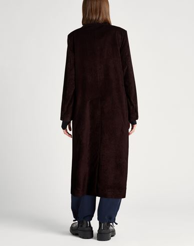 Woman Coat Dark brown Size 2 Cotton, Viscose, Elastane