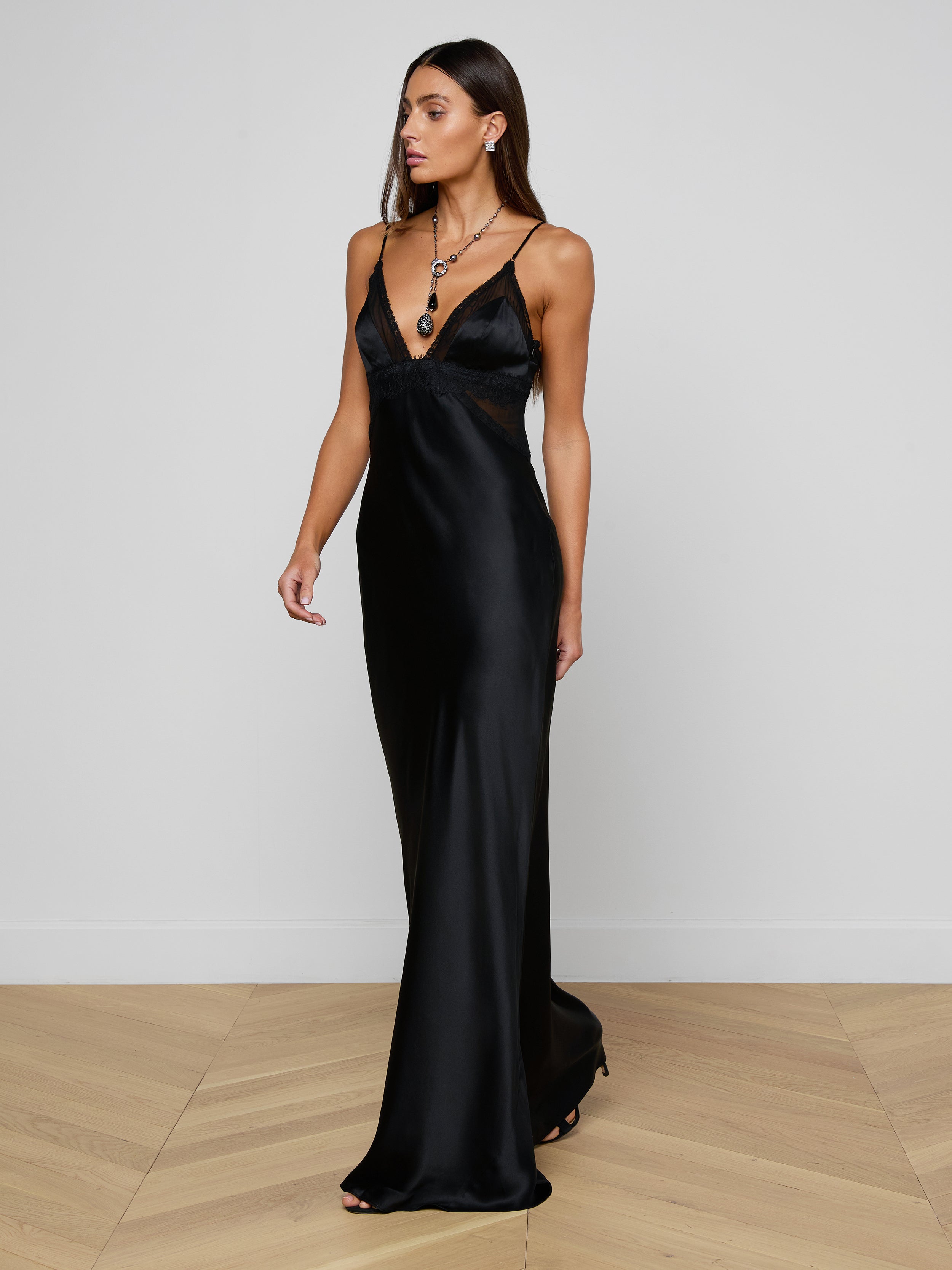 Elsa Silk Gown In Black