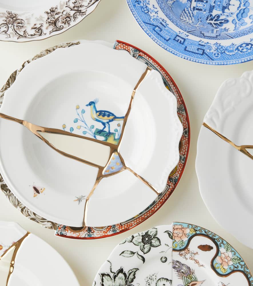 Kintsugi soup plate by Marcantonio Raimondi Malerba