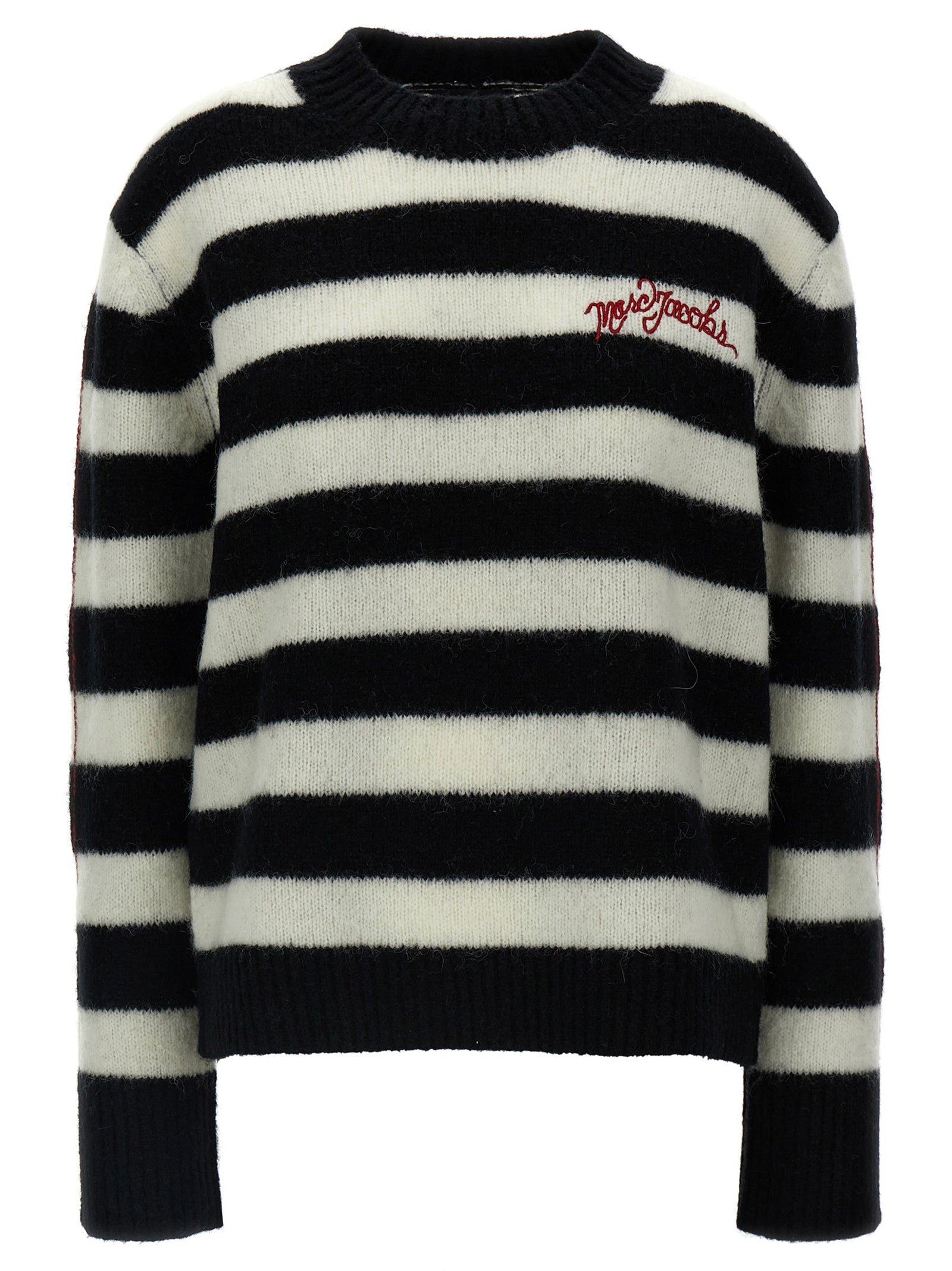 Striped Alpaca Wool Sweater — Black