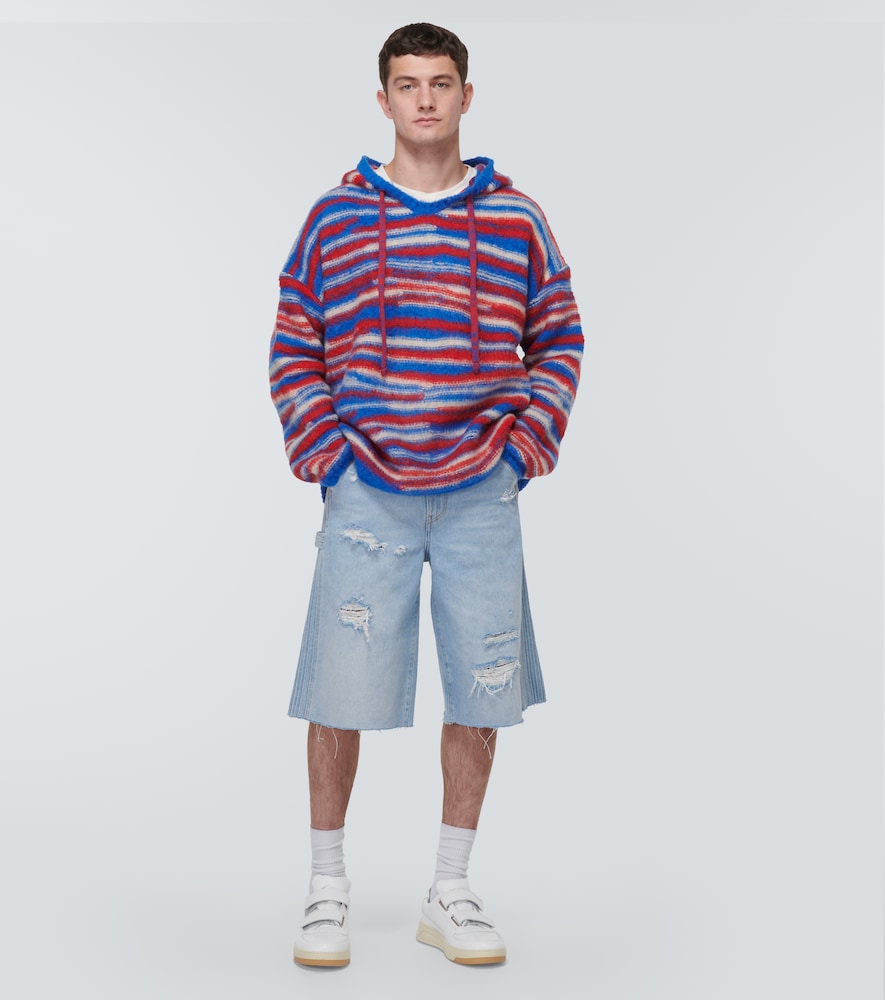 Gradient knitted oversized hoodie
