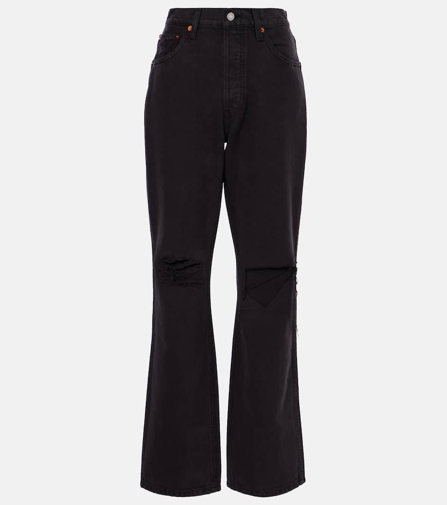 90s distressed high-rise straight jeans