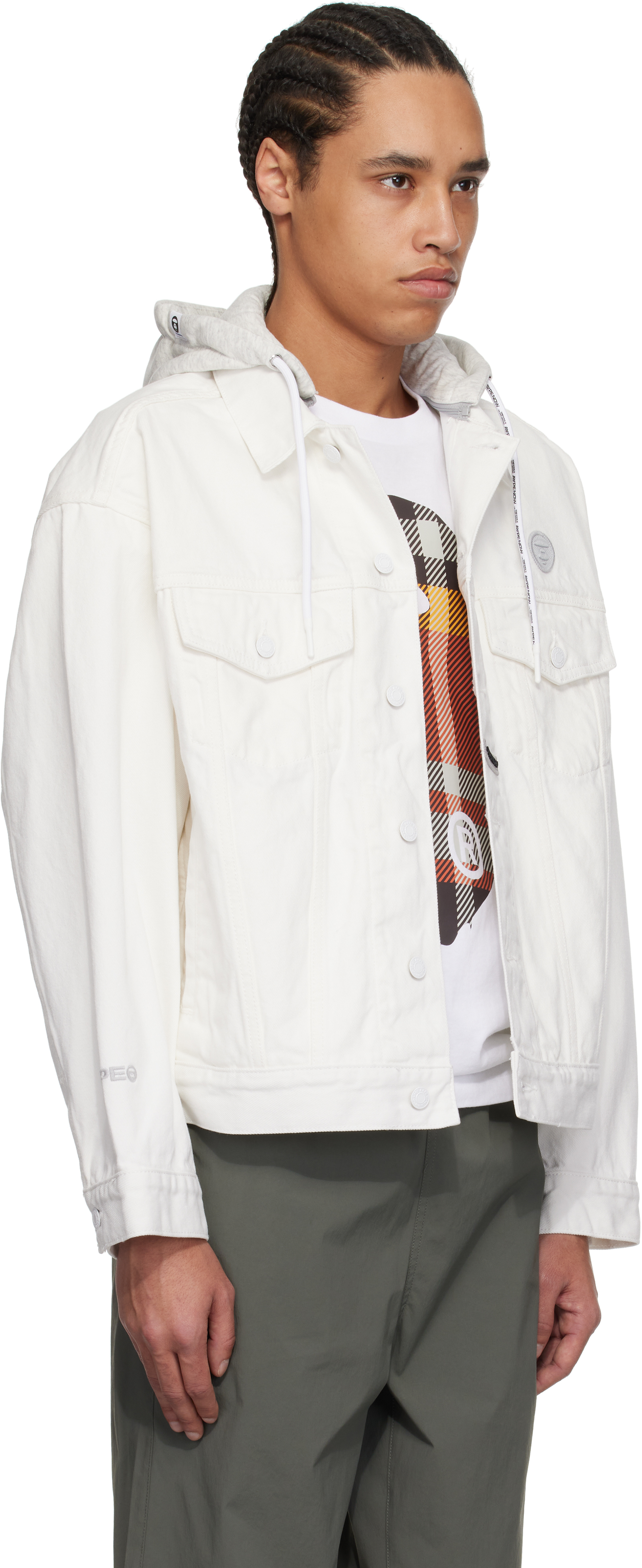 AAPE by A Bathing Ape White 'AAPE Now' Light Weight Denim Jacket