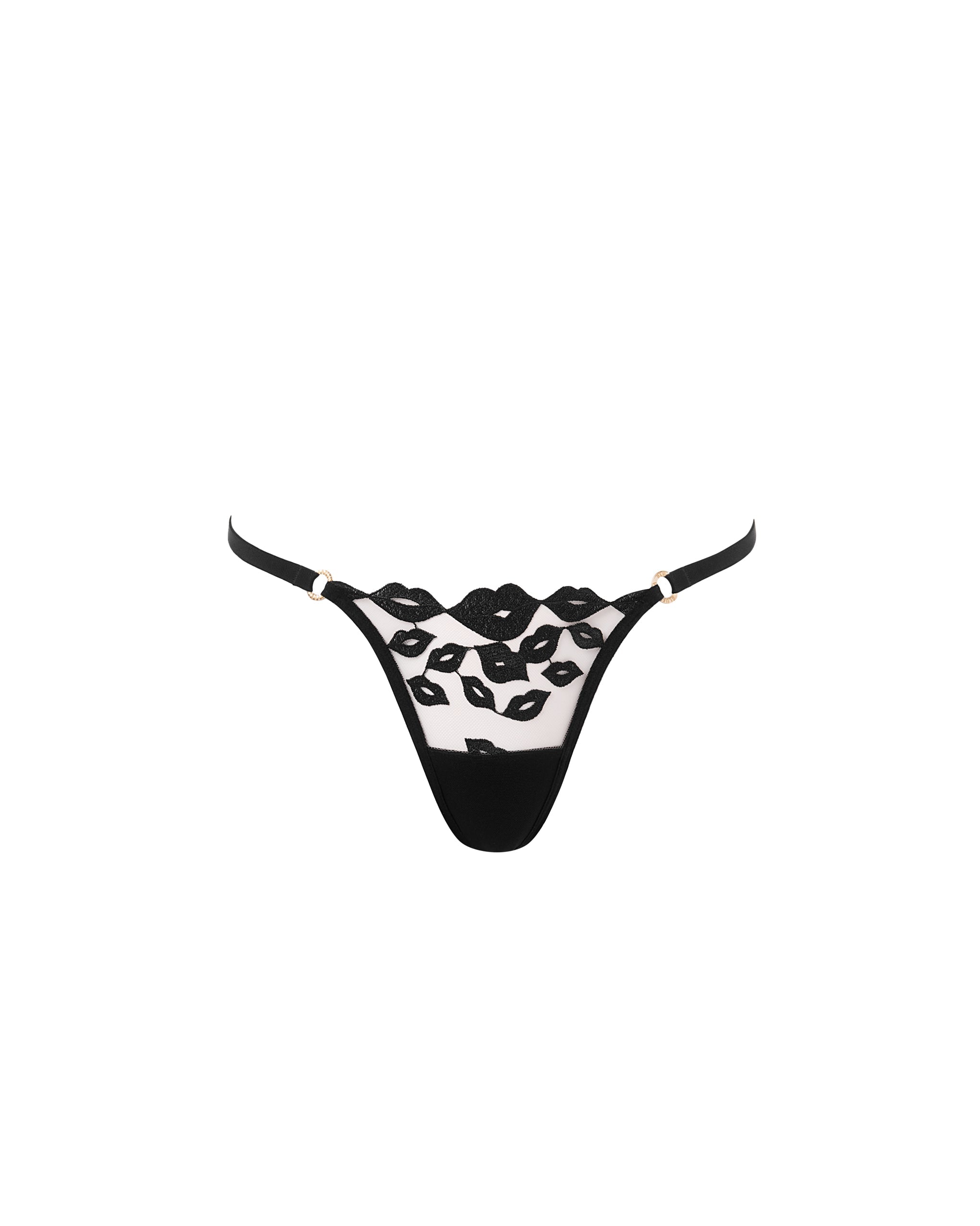 Bluebella Marian Embroidered Thong Black