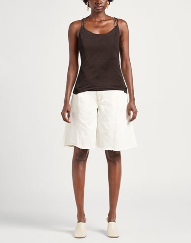 Woman Top Chocolate brown Size 10 Cotton