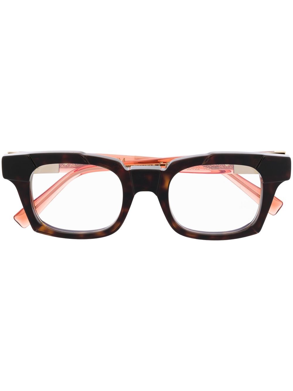 Colour-block square glasses - Black