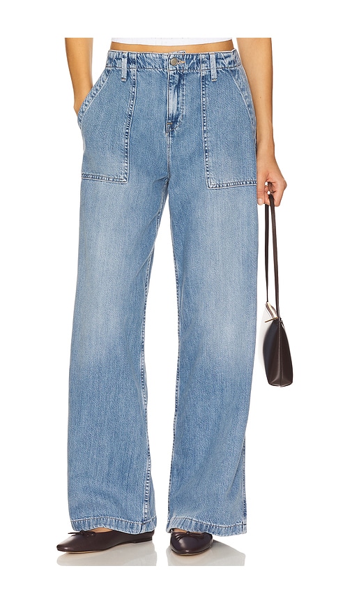 Good American Lite Linen Denim Pants in Blue. -  8 also in 0, 00, 10, 12, 14, 16, 18, 2, 20, 22, 24