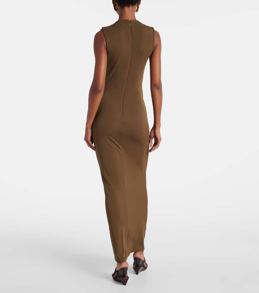 Gathered jersey maxi dress
