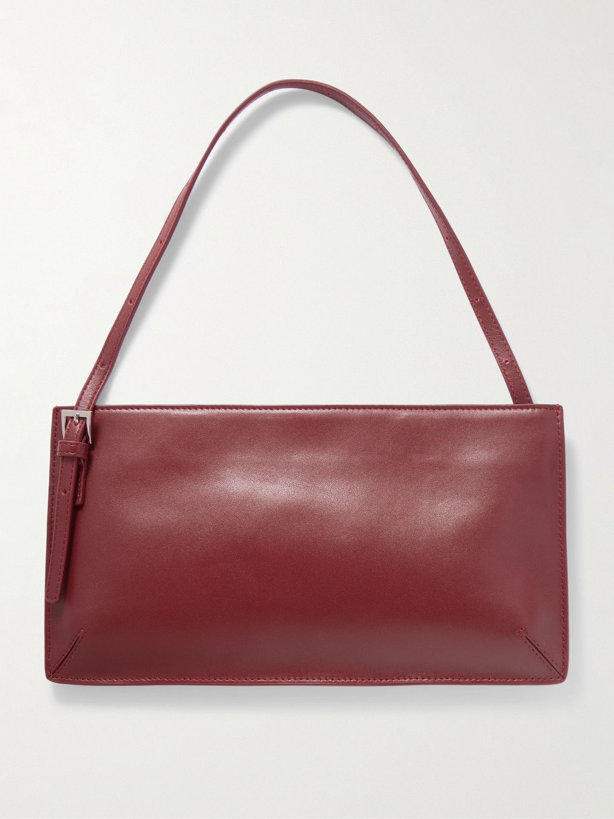 90s Leather Shoulder Bag - Burgundy