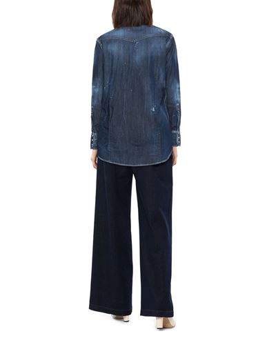 Woman Denim shirt Blue Size 0 Cotton, Elastane