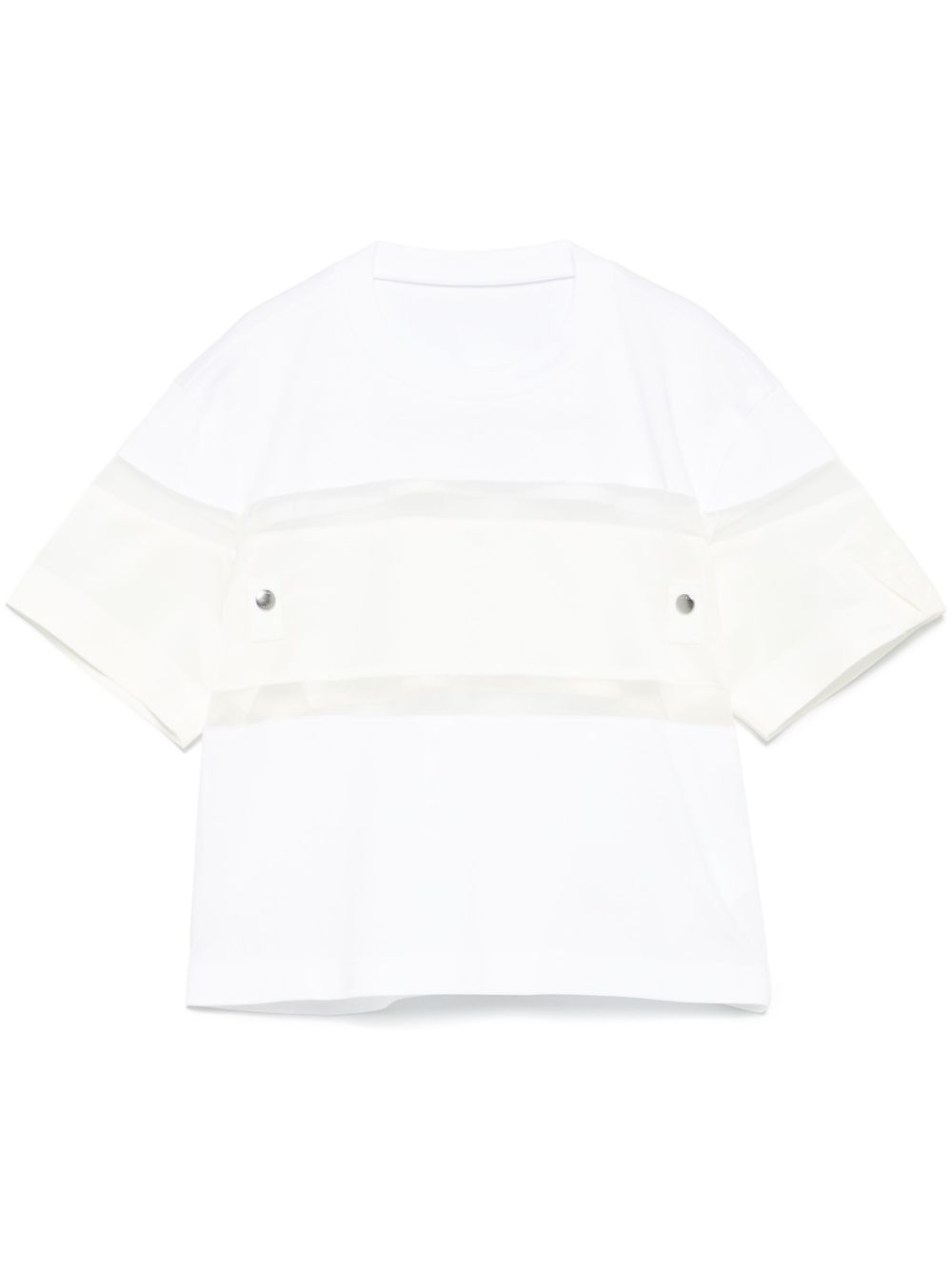 Contrast-panel T-shirt - White