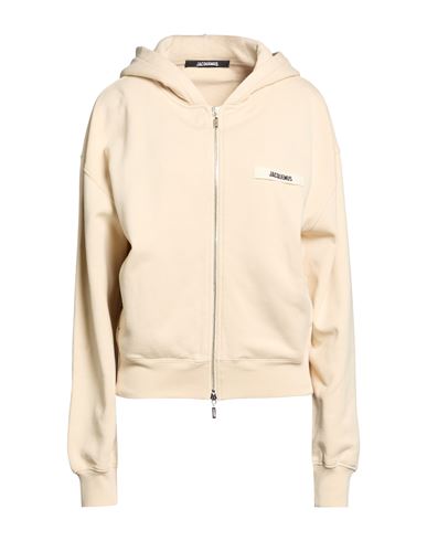 Woman Sweatshirt Beige Size L Cotton