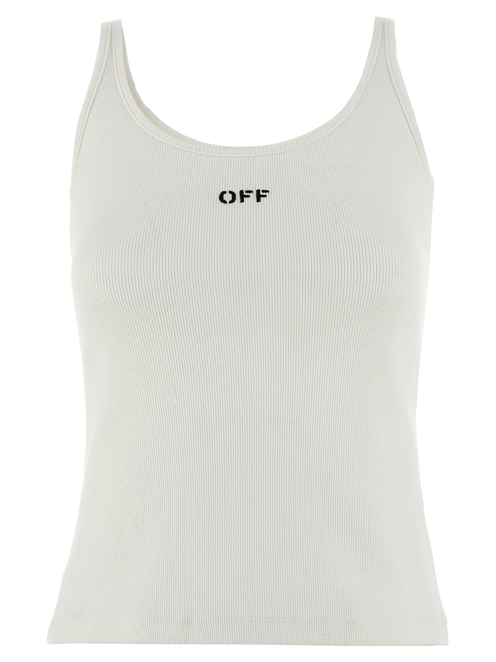 Ribbed Cotton Tank Top — White