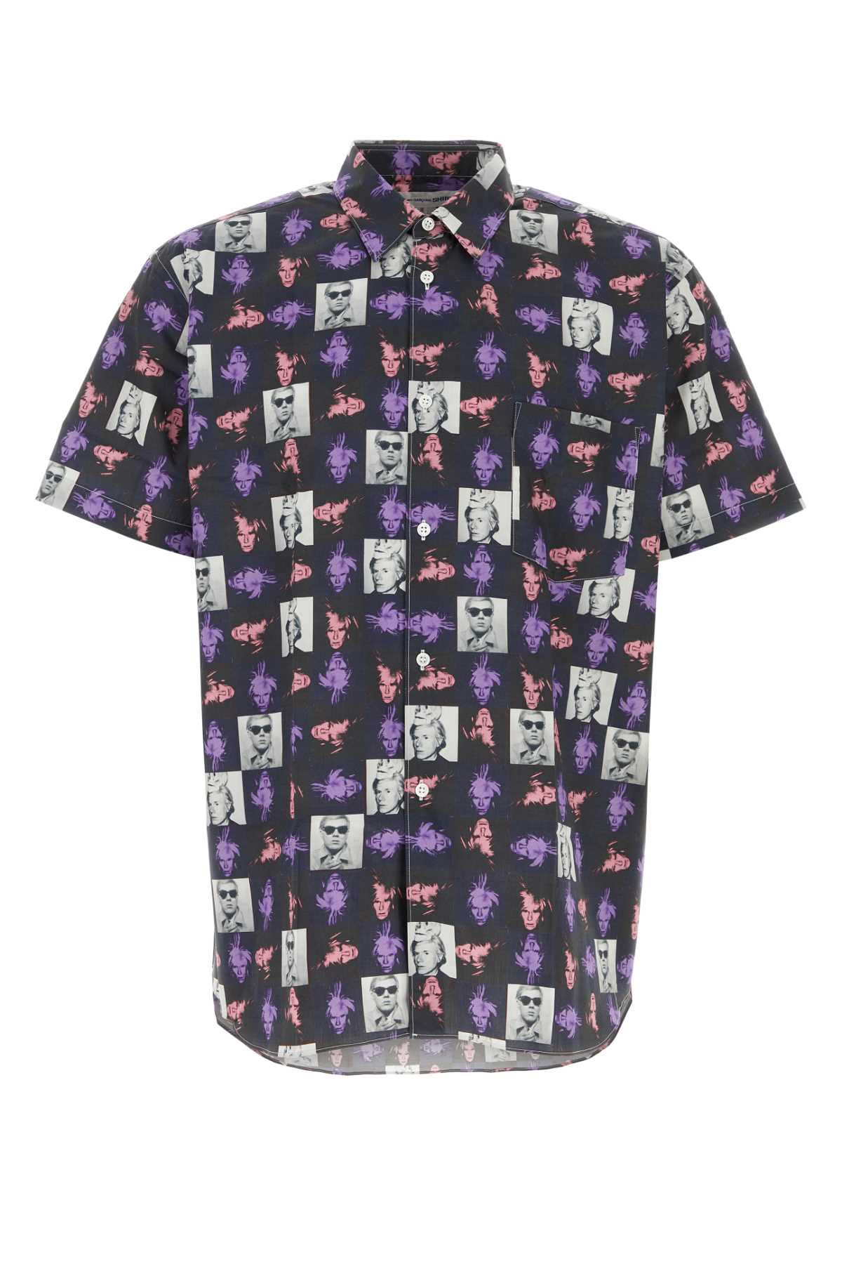 Pop-Art Printed Poplin Shirt — Black