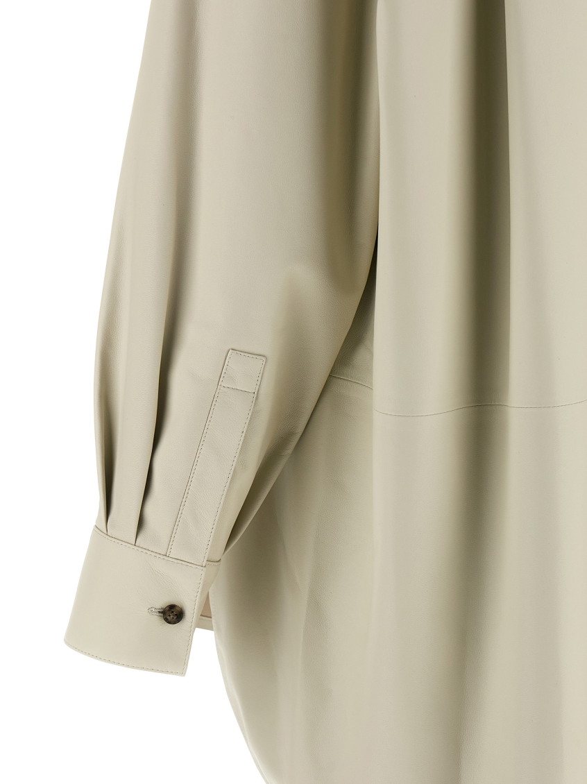 Leather Shirt Shirt And Blouse White