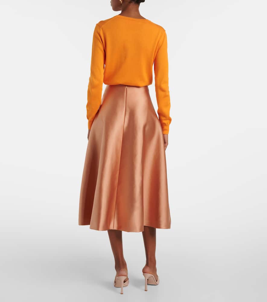 Satin midi skirt