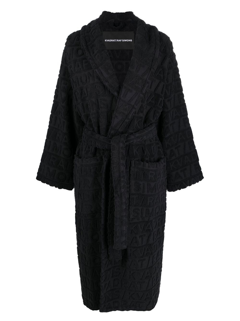 X Raf embossed-logo bathrobe - Green