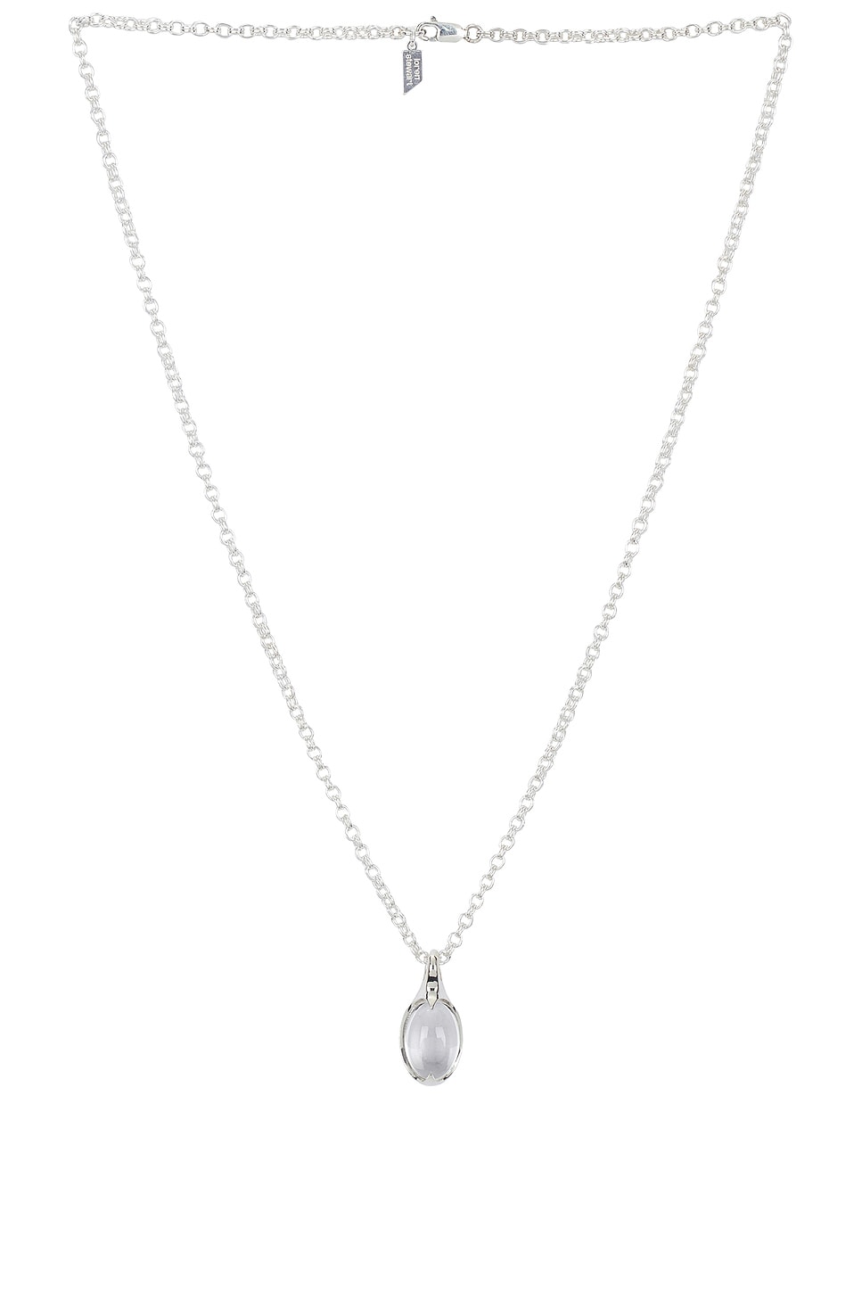 Loren Stewart Crystal Orb Amulet Necklace in Metallic Silver
