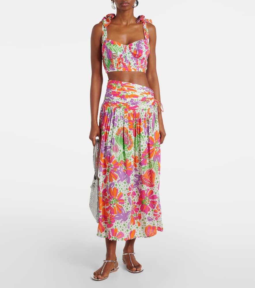 Carla printed halterneck crop top