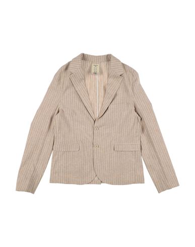 Kid Boy Blazer Beige Size 16 Cotton, Linen, Elastane