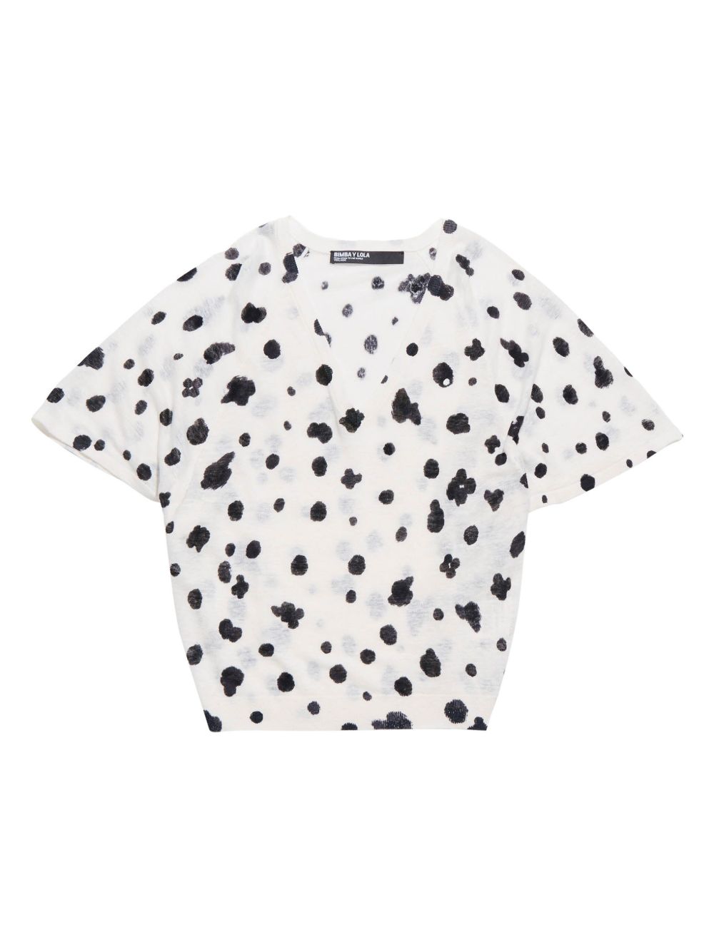 Bimba y Lola polka dot v-neck top - White