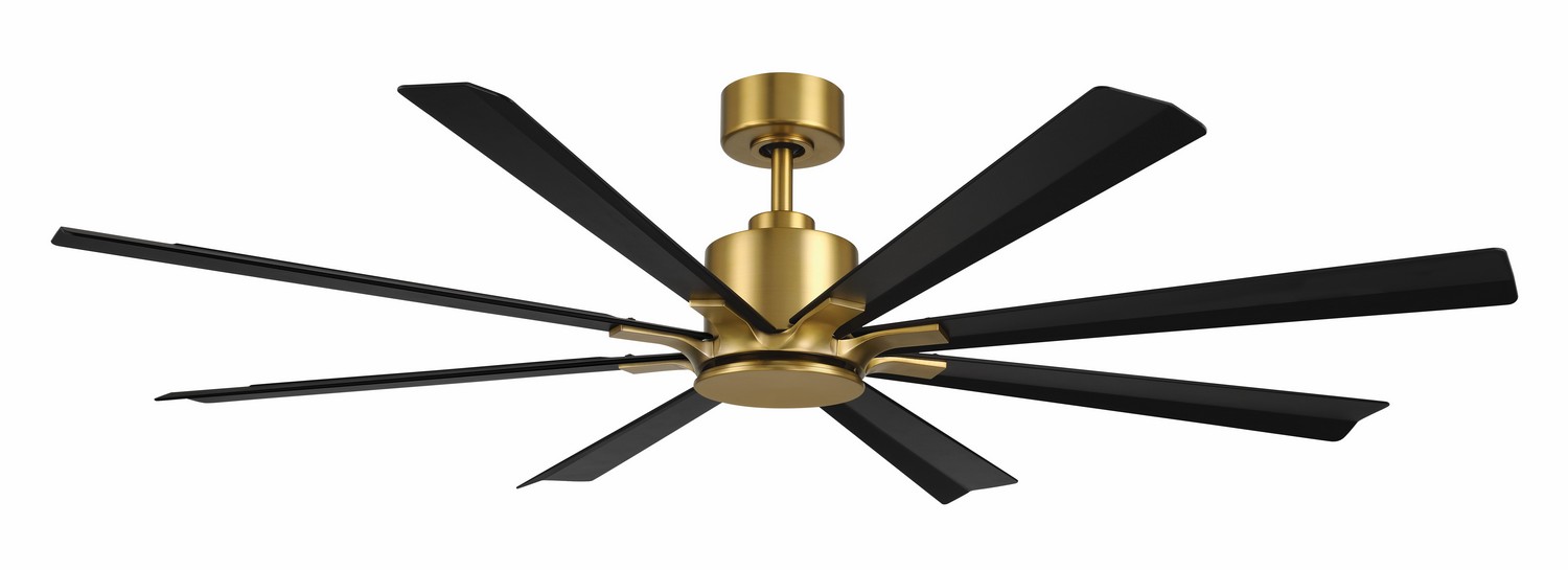 Soft Brass Matte Black 65" Ceiling Fan from the Matters Collection