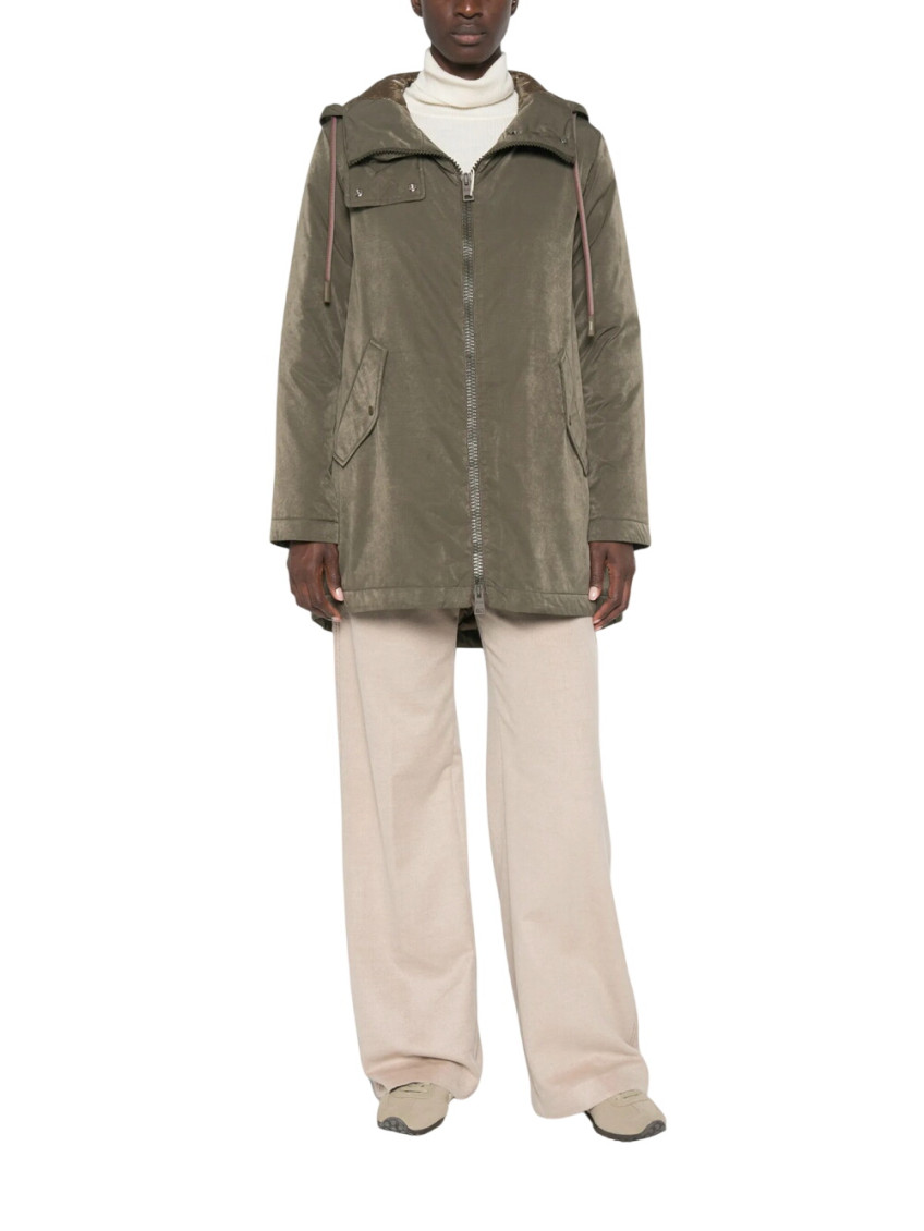 Olive Solid Hood Jackets
