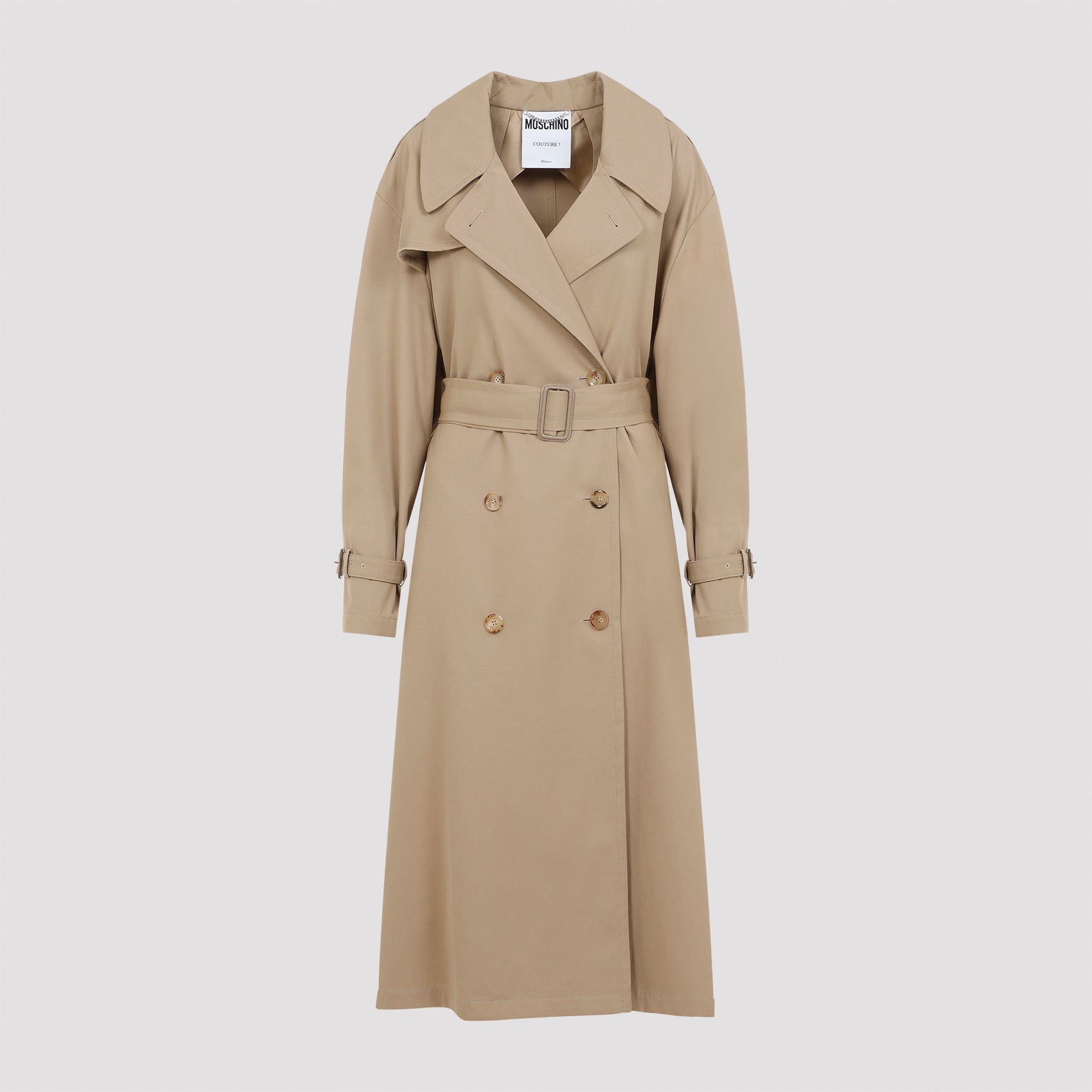 Cotton Blend Double Breasted Peacoat for Women