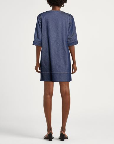 Woman Mini dress Blue Size 2 Cotton, Elastane
