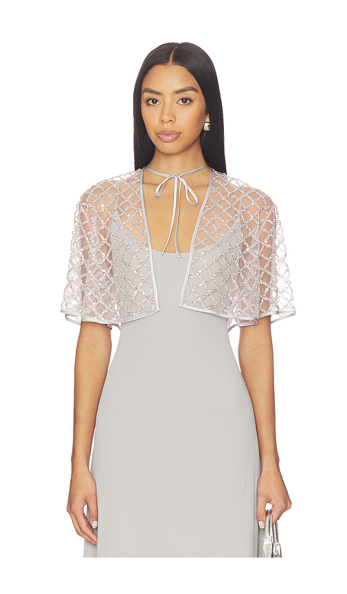Fleur du mal Embellished Cape in Metallic Silver. XS. Also in
