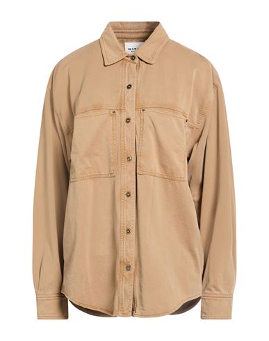 Woman Shirt Camel Size 4 Cotton