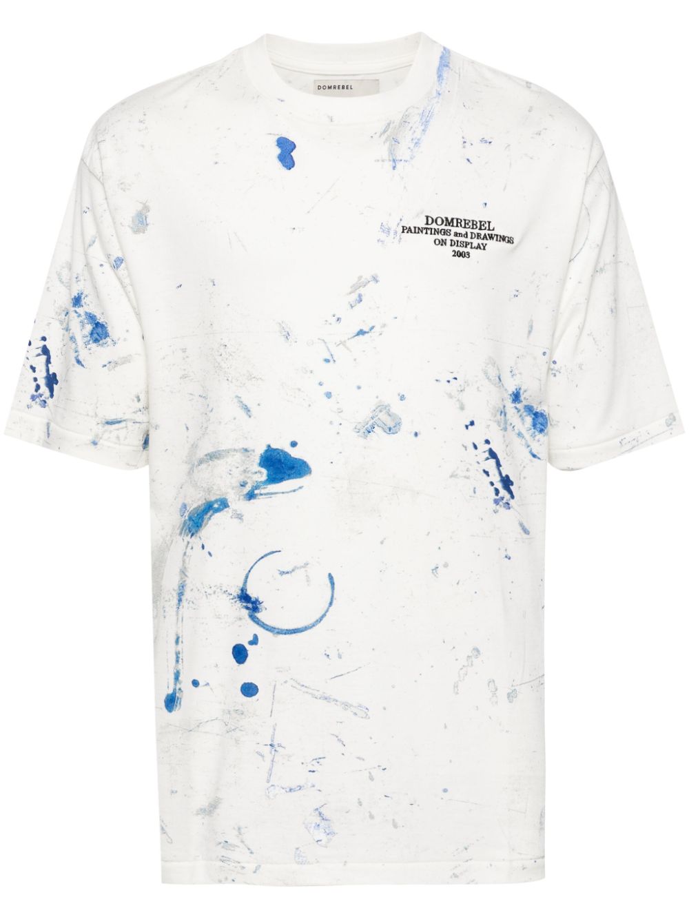 Rag paint-detail logo-embroidered T-shirt - White