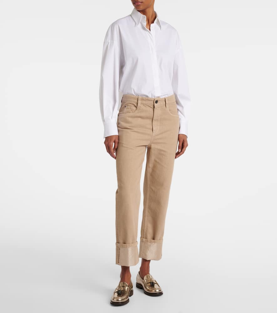 Mid-rise straight jeans