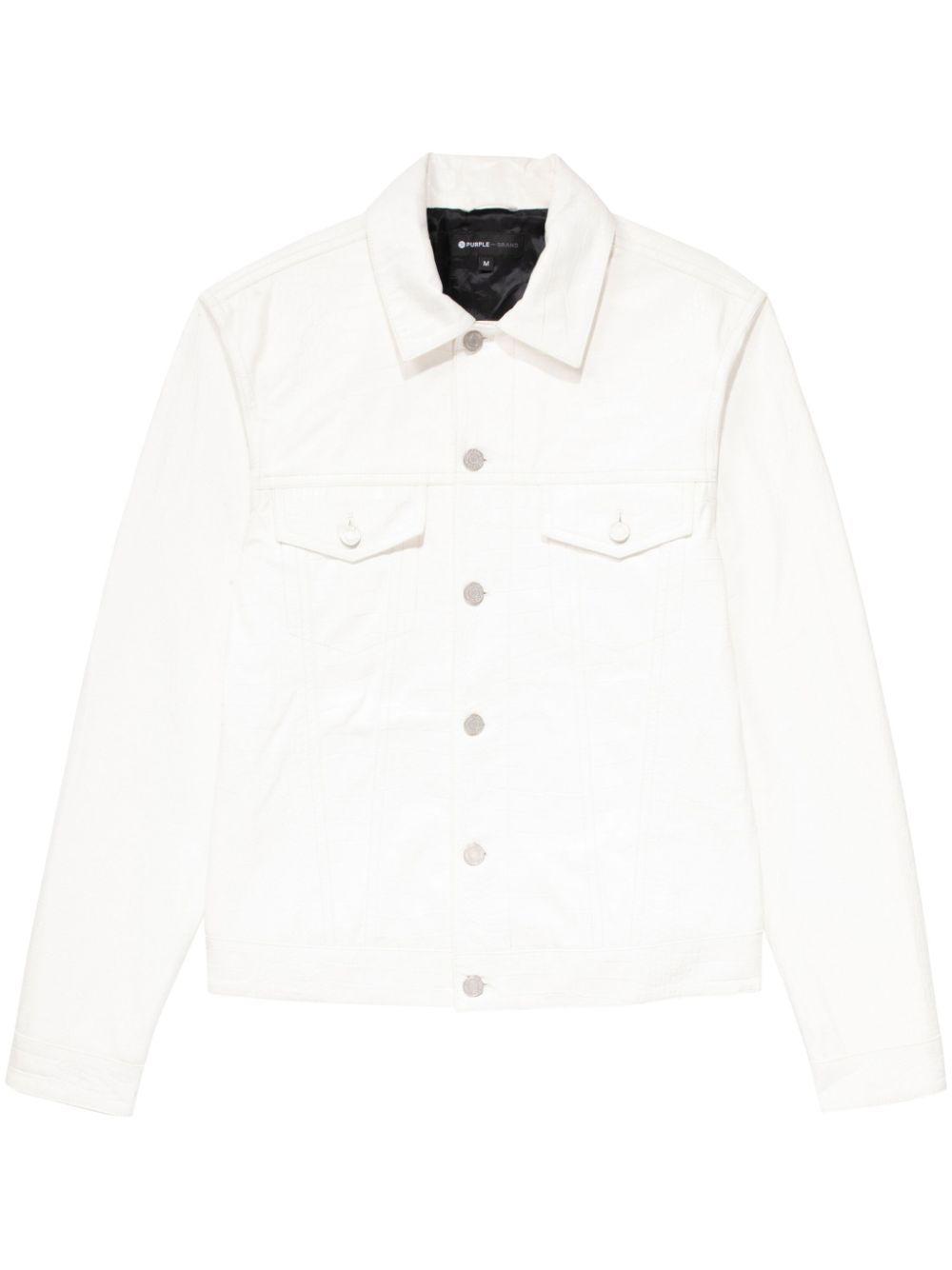 Leather trucker jacket - White