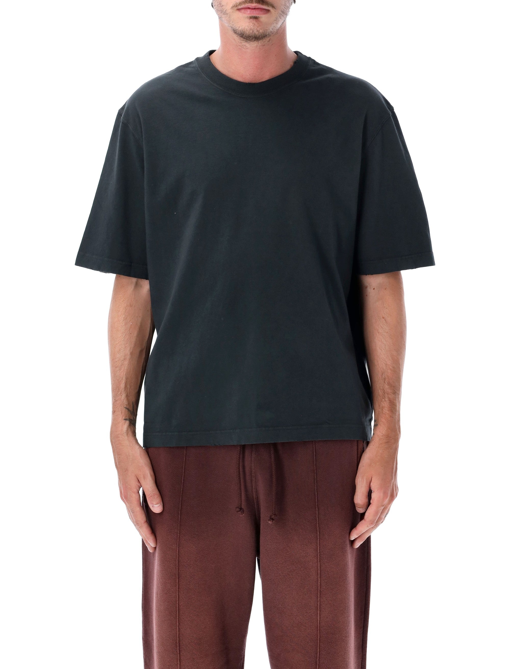 Washed Cotton Crewneck T-Shirt for Men