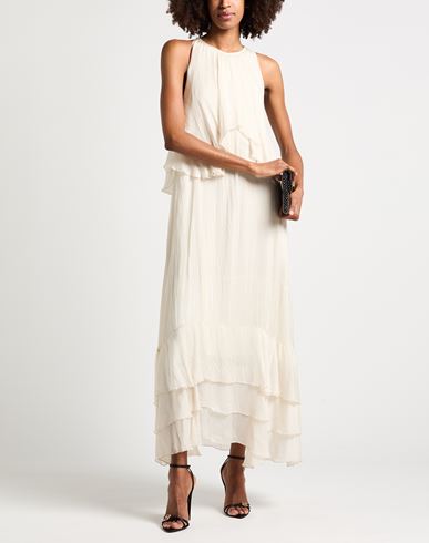 Woman Maxi dress Ivory Size 10 Viscose, Silk