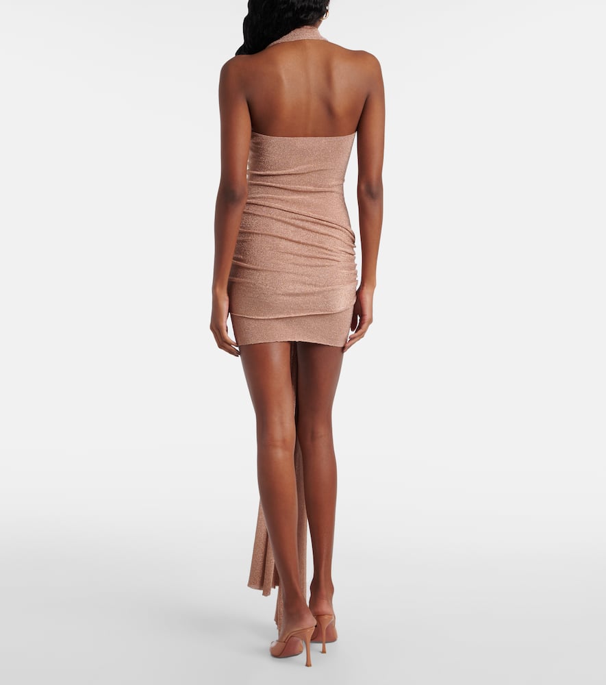 Draped lamé minidress