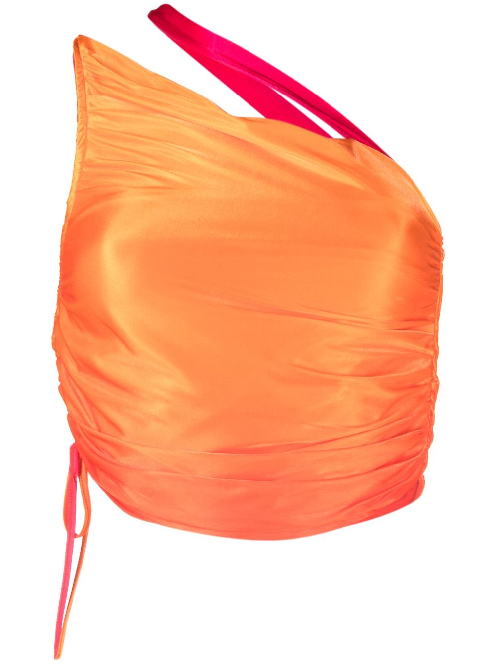 Gradient-effect one-shoulder top - Orange