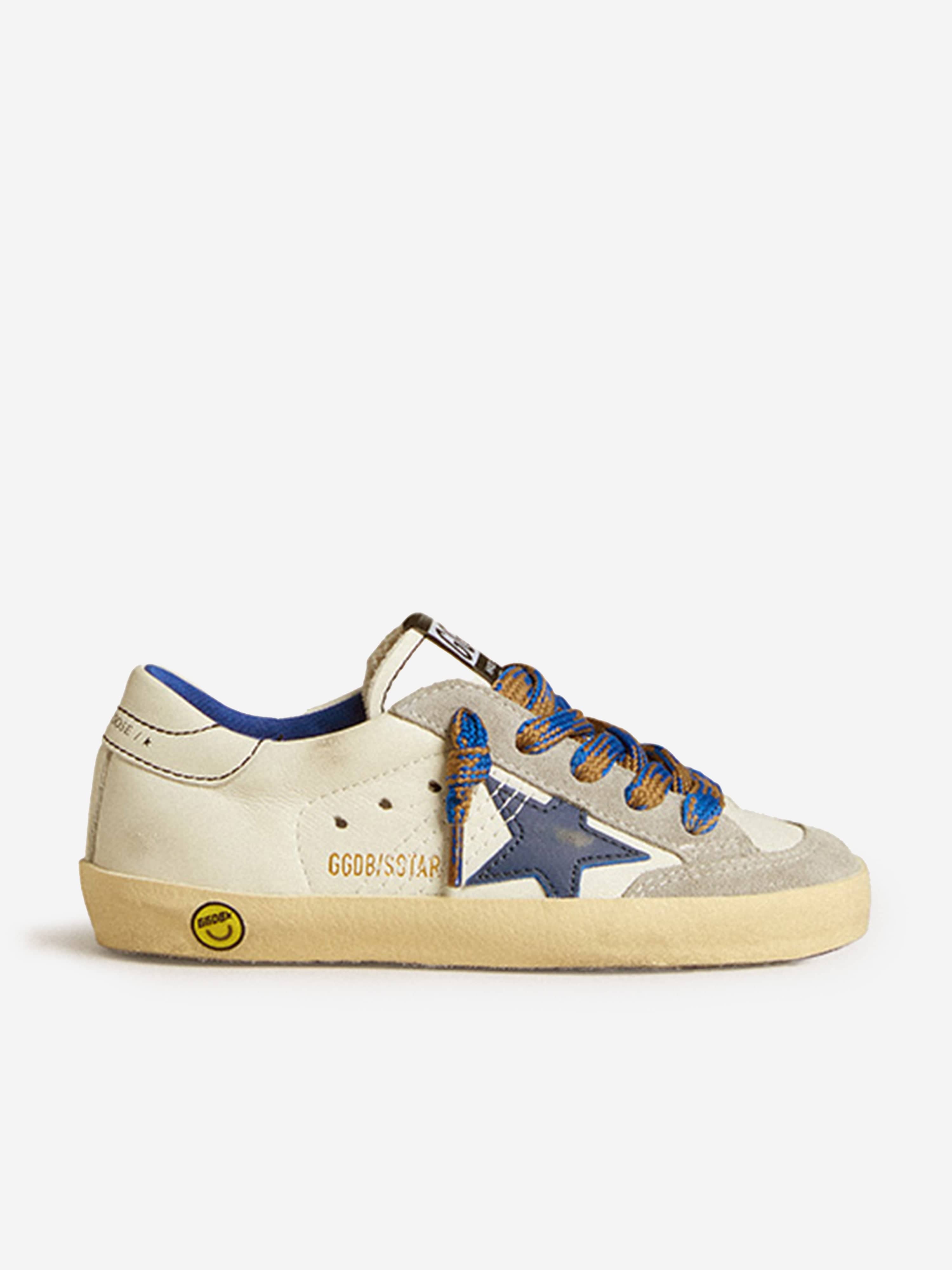 Golden Goose Kids Leather Super-Star Penstar Classic Trainers in White EU 31 UK 12.5