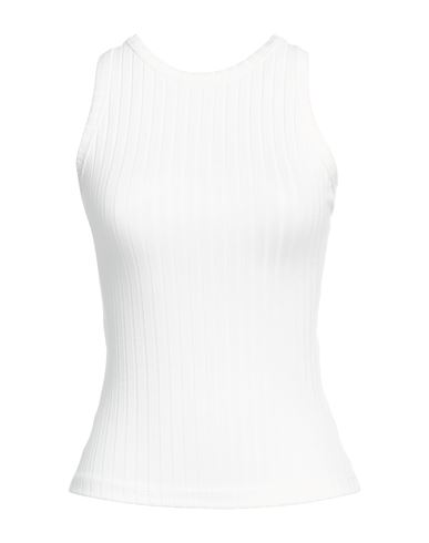 La Semaine Paris Woman Tank top White Size 10 Viscose, Polyester, Elastane